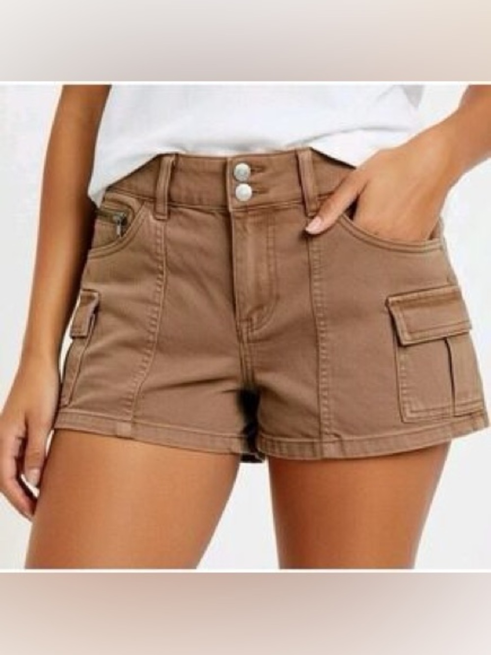 S81 NWT Wild Fable Low Rise Cargo Denim Shorts - Size: XL - Picture 1 of 6